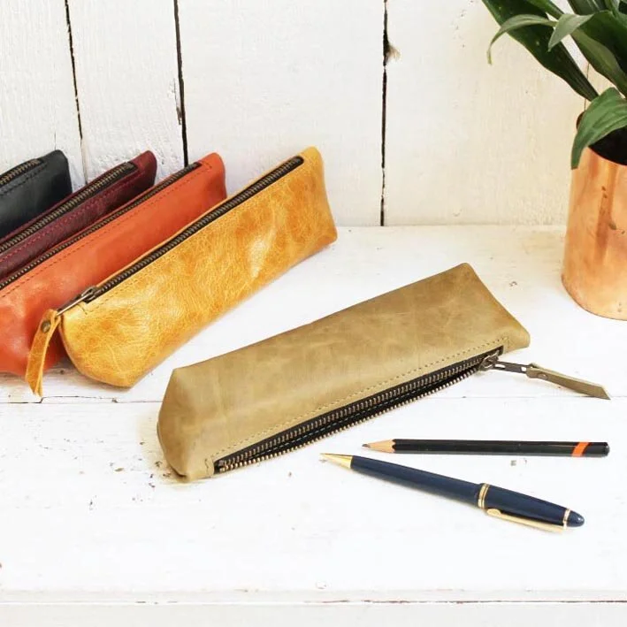 Best leather pencil case discount